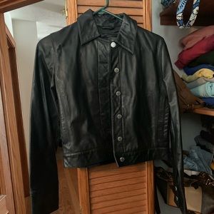 Vintage Banana Republic cropped leather jacket